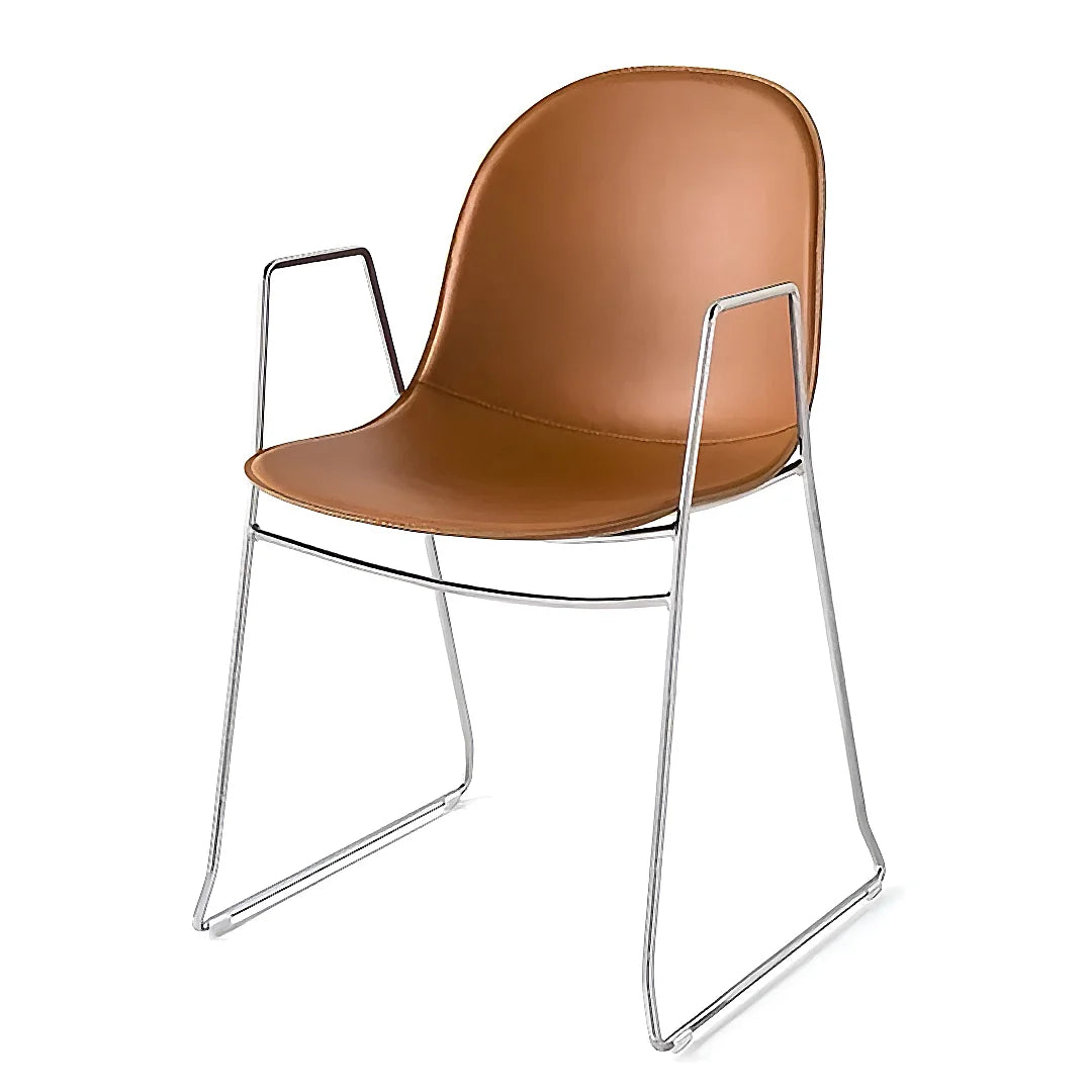 Silla Italiana Academy de cuero y brazos. Muebles Italianos