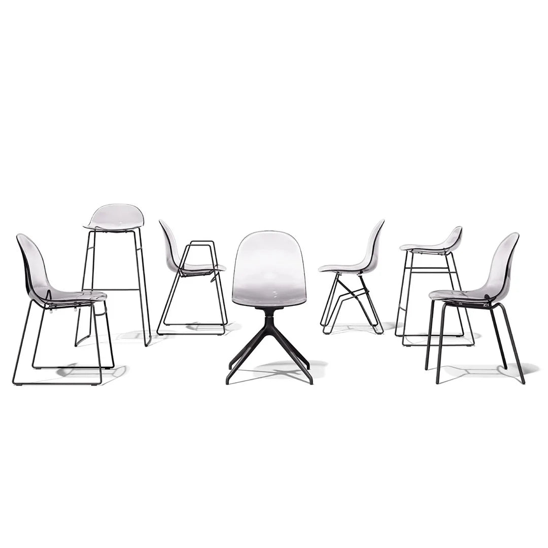 Silla para comedor Academy de metal y transparente. Muebles Italianos