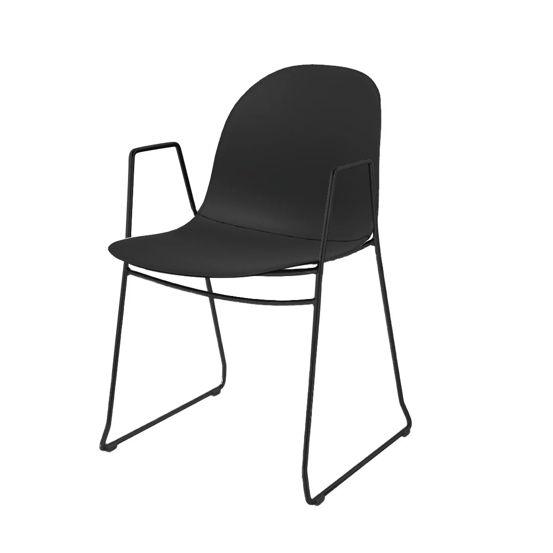 Silla Italiana Academy de cuero y brazos. Muebles Italianos variant