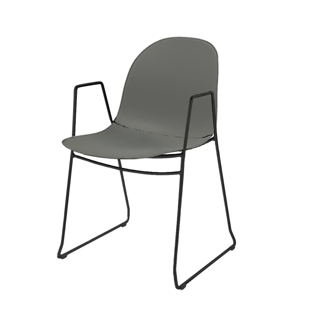 Silla Italiana Academy de cuero y brazos. Muebles Italianos variant
