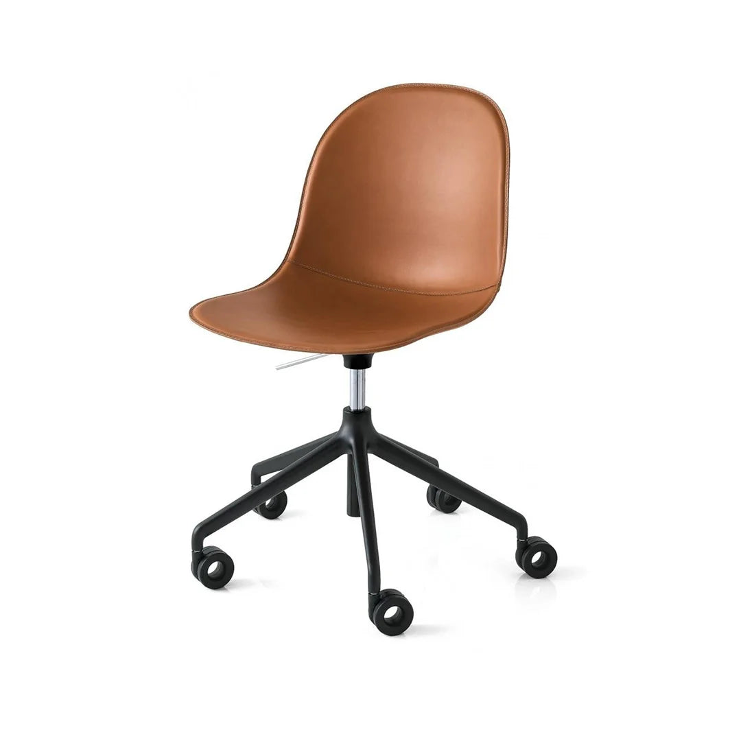 Silla Academy de Piel con Ruedas para Oficina. Muebles Italianos