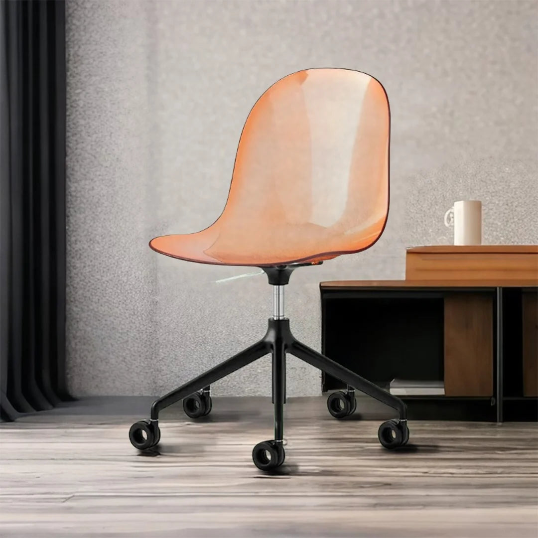 Silla Academy transparente con Ruedas para Oficina. Muebles Italianos