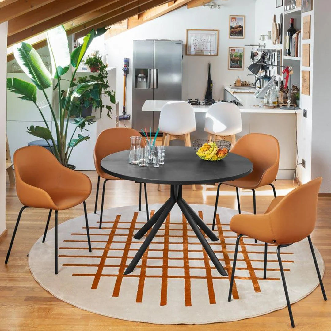 Alfombra Italiana Cek circular. Muebles Italianos