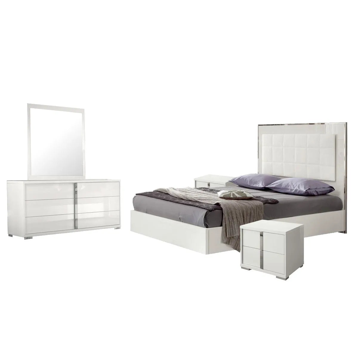 Recámara Imperia completa Queen Size. Muebles Italianos
