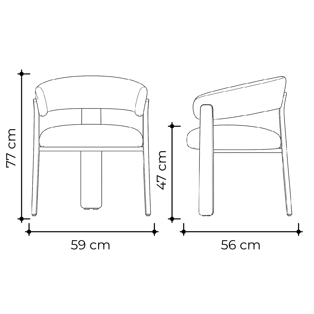 Silla Anthea tela y madera