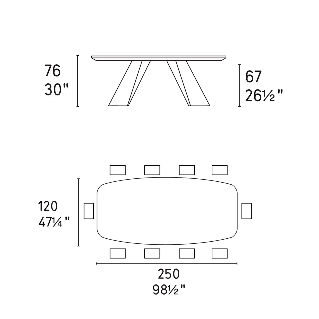mesa apian fija 250 cm