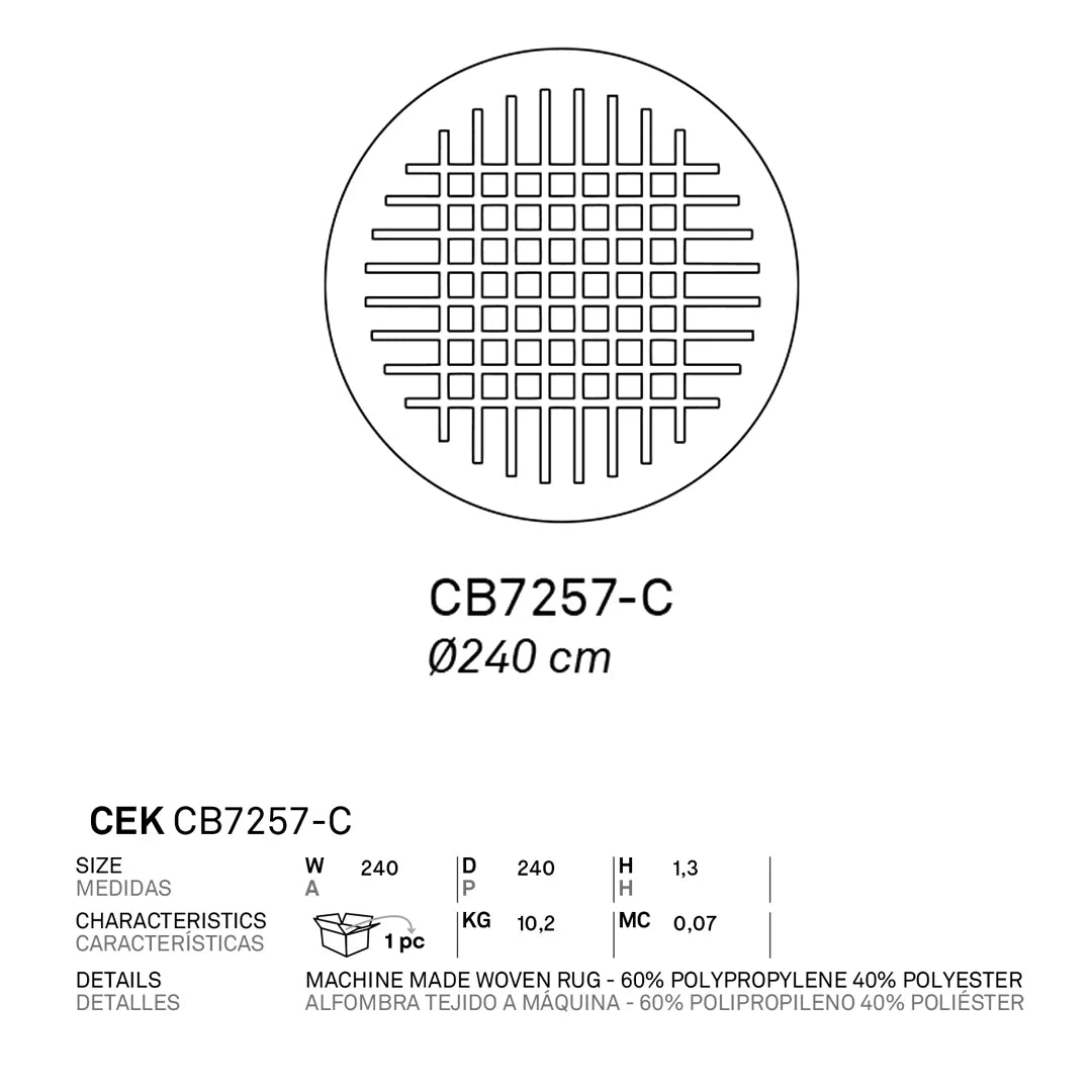 Alfombra Italiana Cek circular. Muebles Italianos