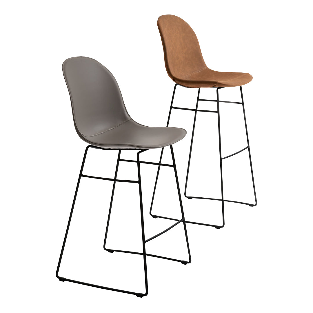 Banco Italiano para cocina Academy tipo piel y metal. Muebles Italianos