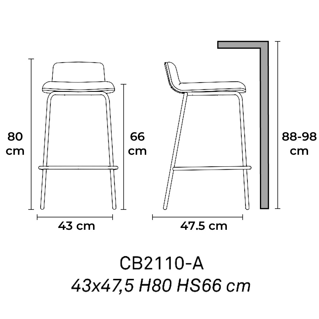 Banco italiano para cocina Riley Soft bajo