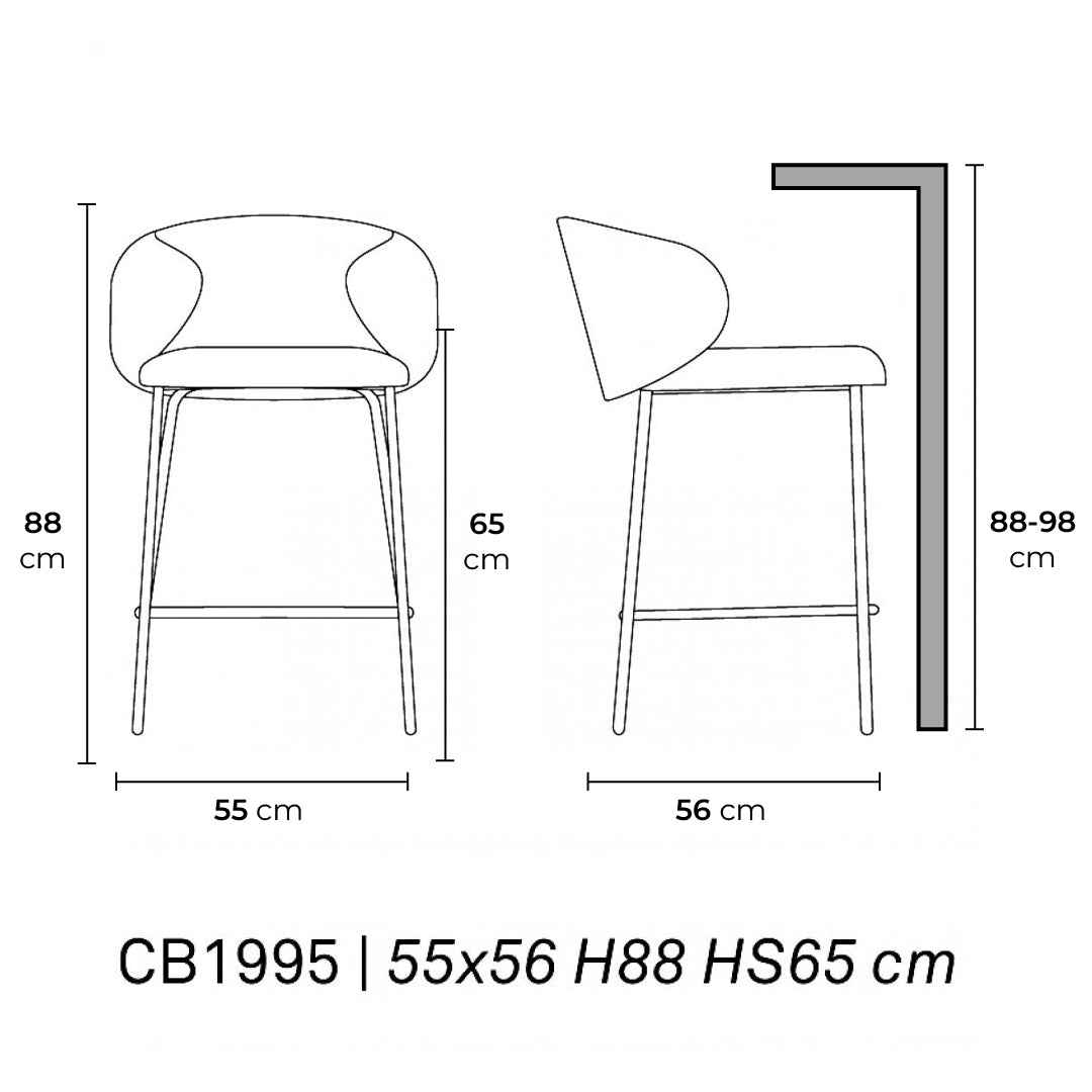 Banco tipo piel Tuka para Desayunador