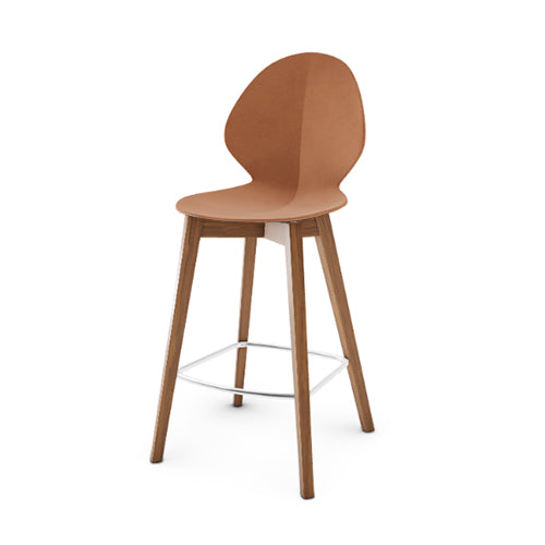 banco basil cuero y madera