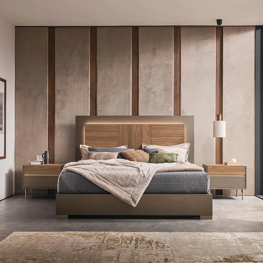 Recamara City Life completa Queen Size. Muebles Italianos