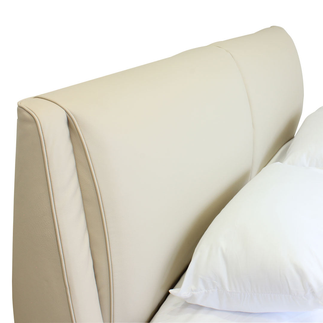 Cama Cuzco Natuzzi King Size piel Le mans rosa beige