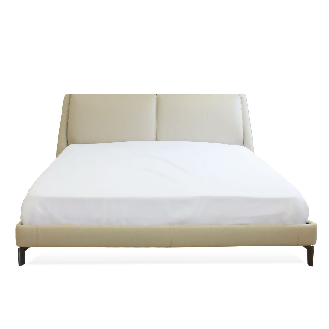 Cama Cuzco Natuzzi King Size piel Le mans rosa beige