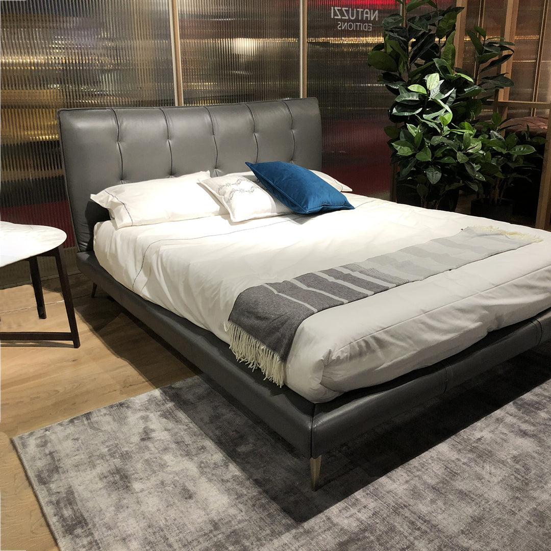 Cama Galattico King Size piel antracita. Muebles Italianos