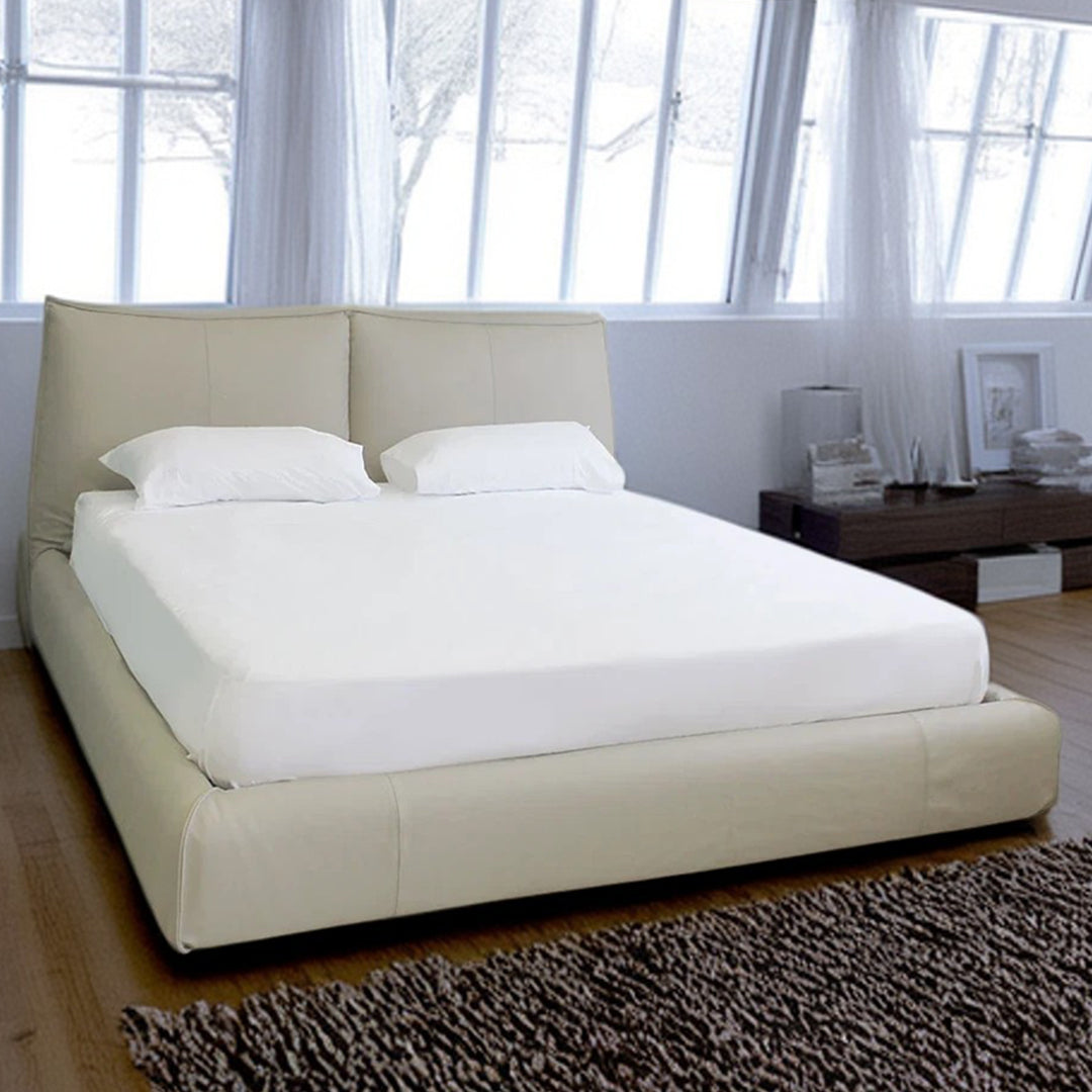 Cama Lunare Natuzzi King Size piel Beige ahumado