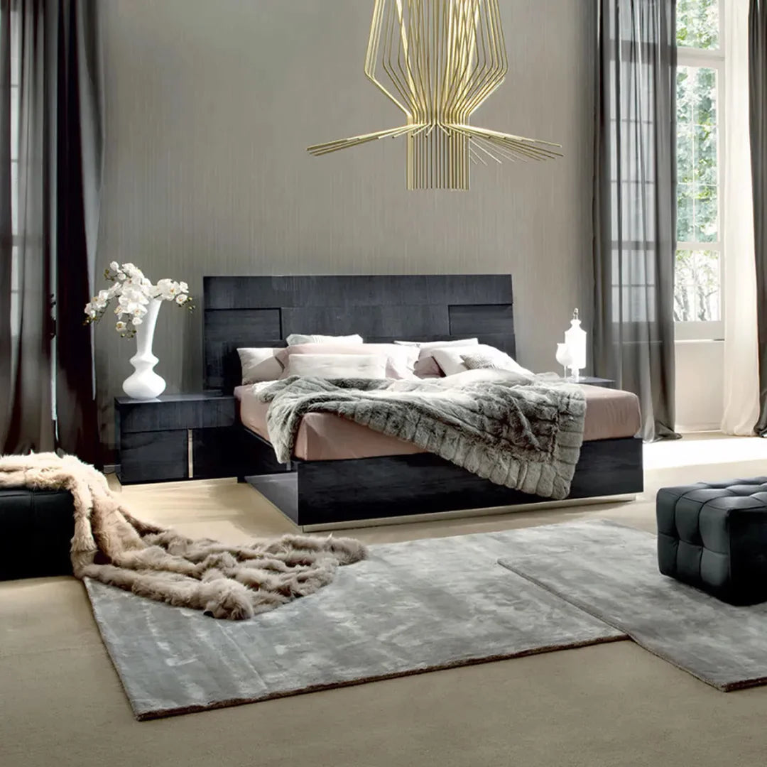 Cama Montecarlo Queen Size (luz opcional). Muebles Italianos