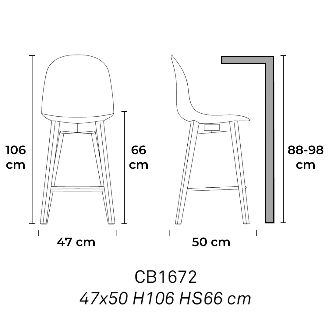 Banco italiano para cocina Academy bajo tipo piel