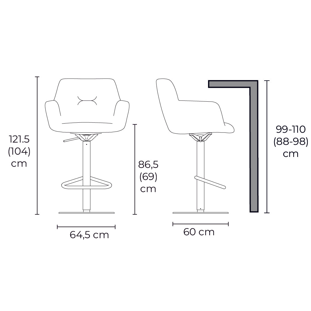 banco cocoon tela y pistón