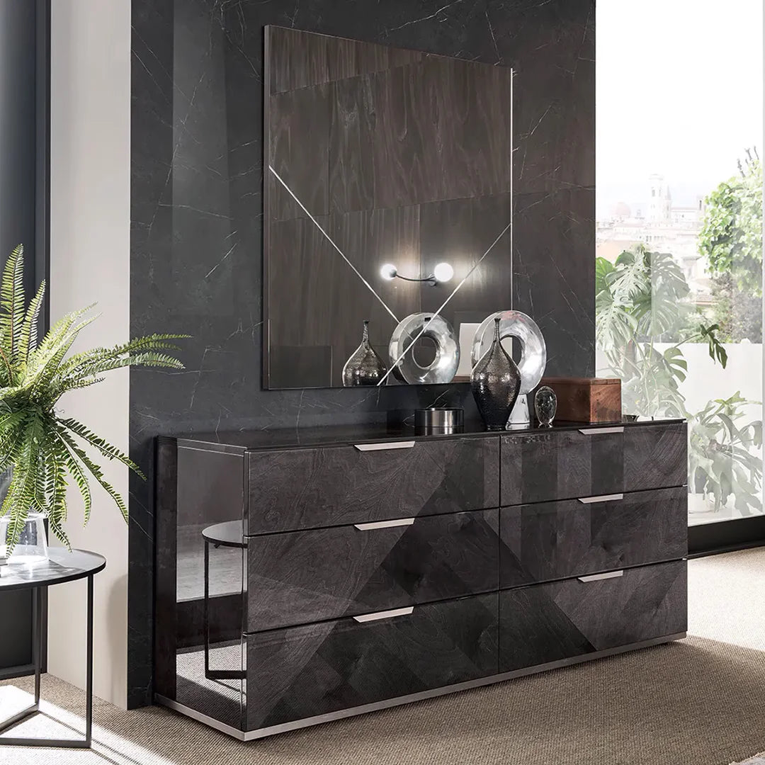 Recámara completa King size Riviera. Muebles Italianos
