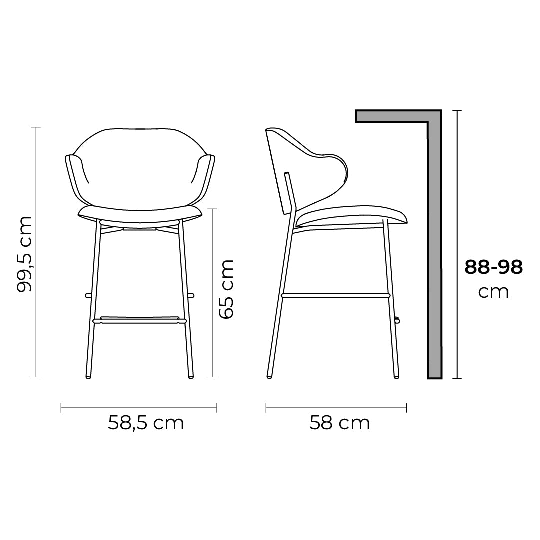 banco holly tipo piel y metal