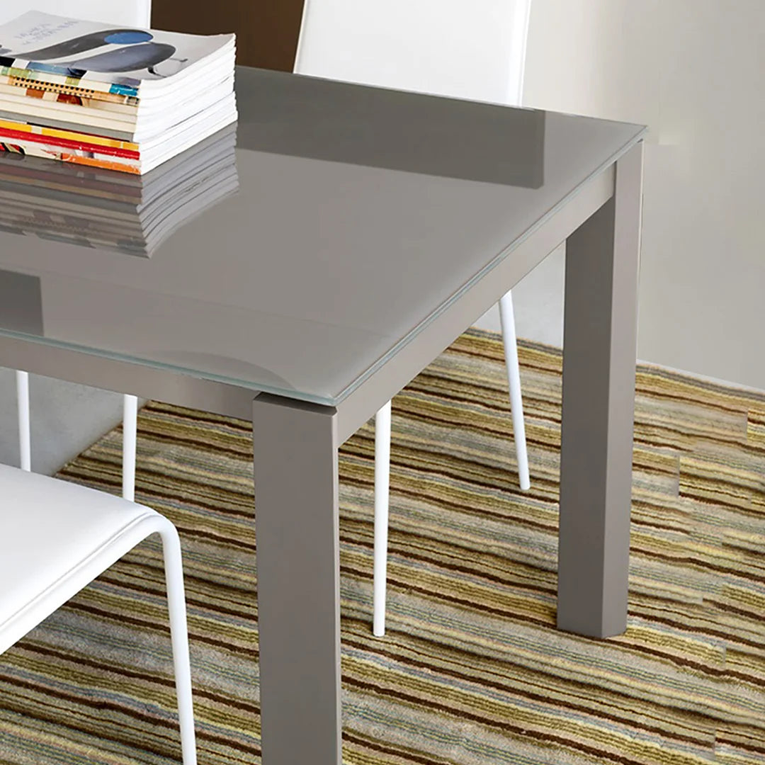 Mesa de doble extensión Eminence base metalica 160 cm. Muebles Italianos