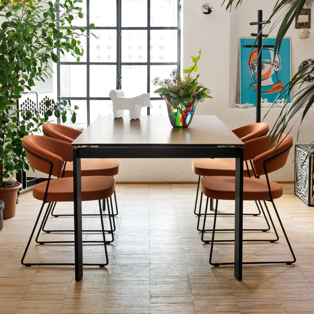 Mesa Extensible Eminence Fast base madera de haya 130 cm. Muebles Italianos