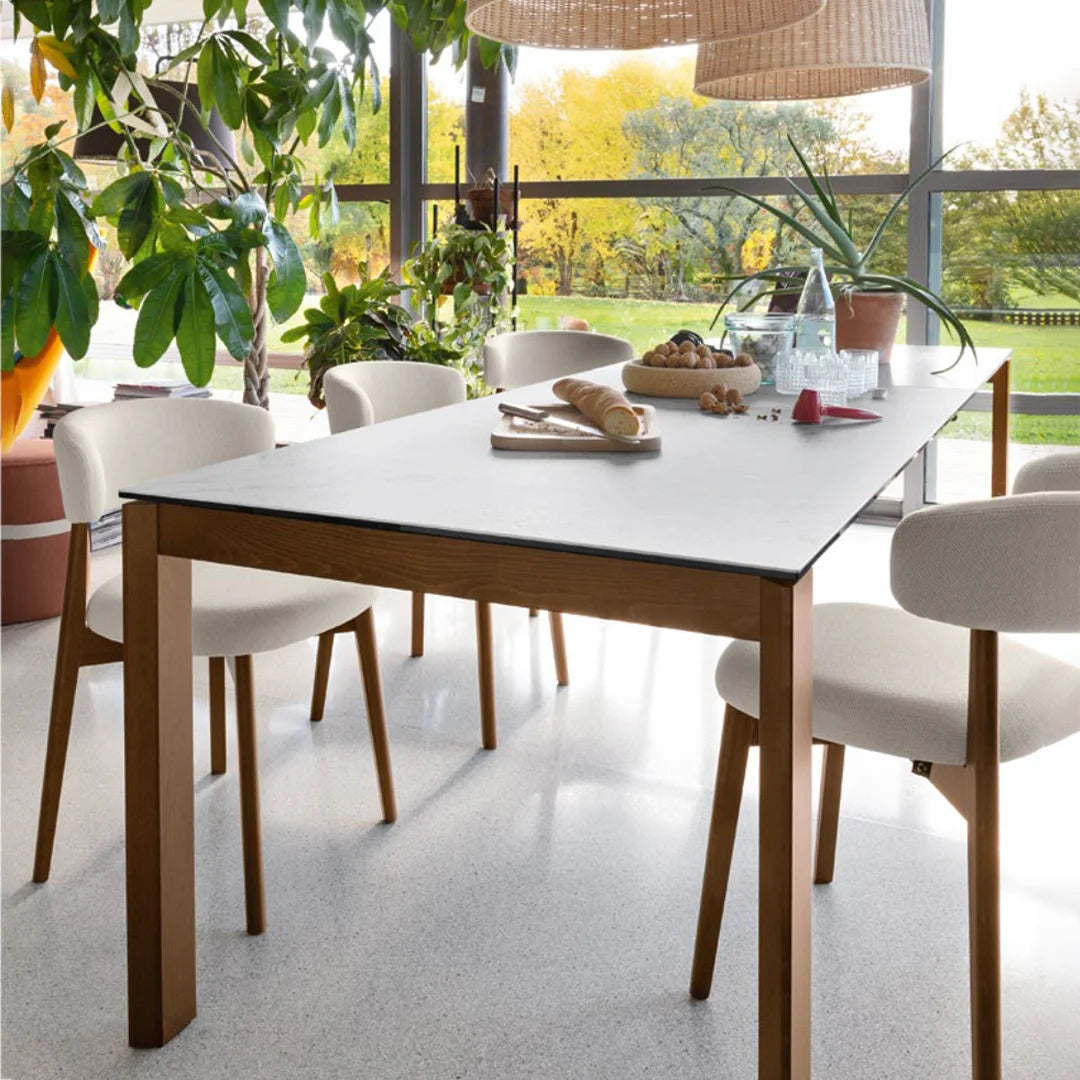 Mesa Extensible Eminence Fast base madera de fresno 160 cm. Muebles Italianos