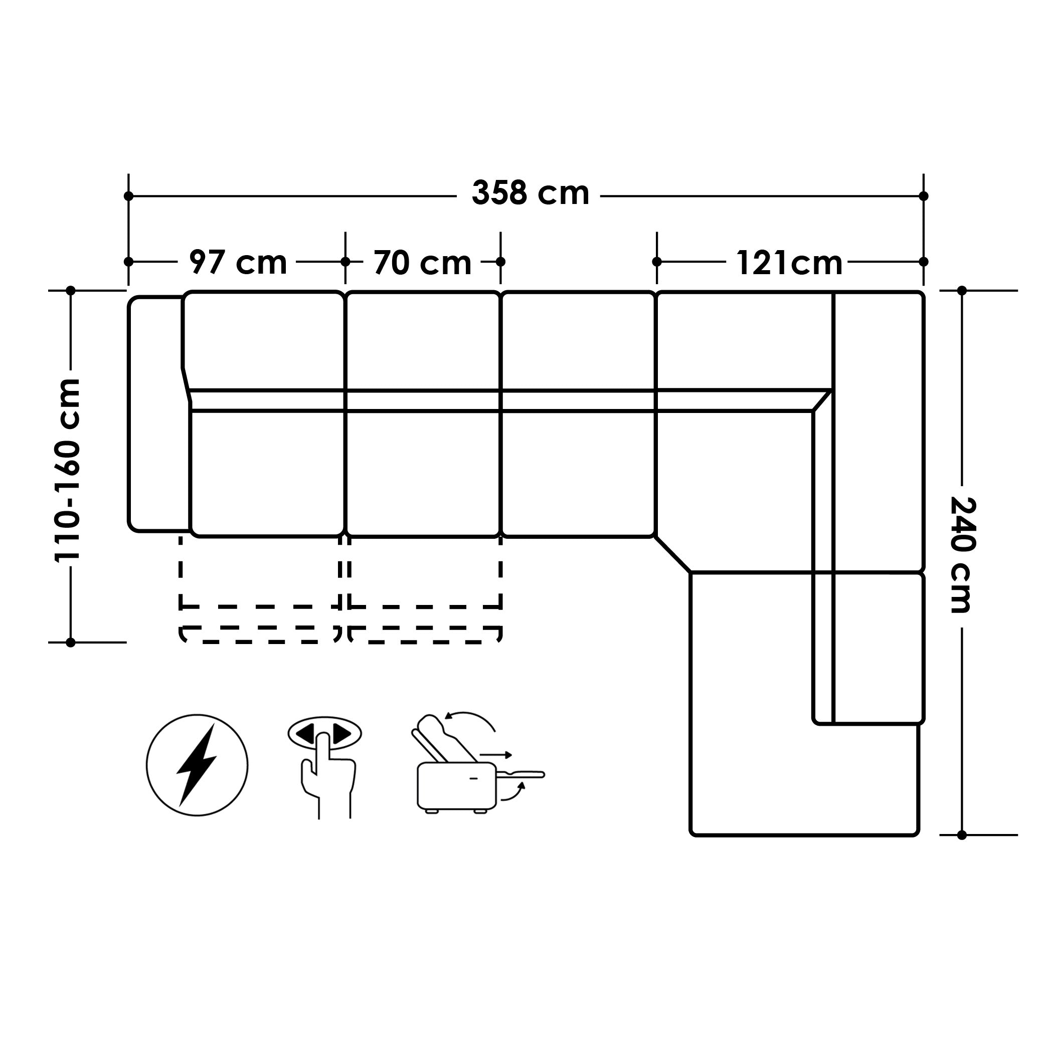 Esquinero Derecho Coro Natuzzi Grande Reclinable