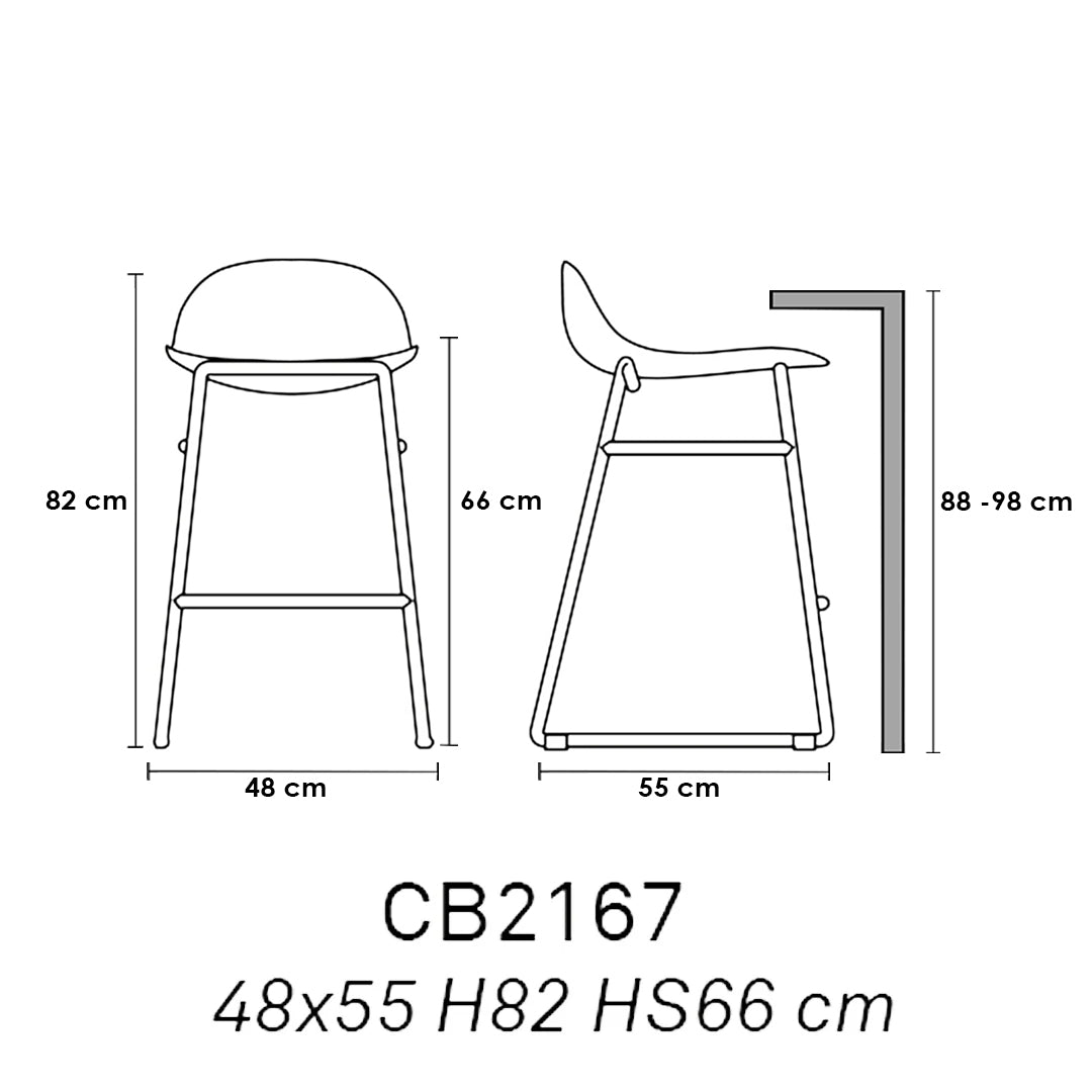 Banco Academy bajo de metal policarbonato