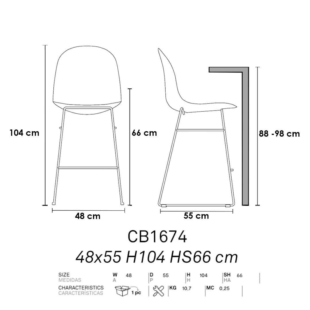 Banco Italiano para cocina Academy sustentable de metal