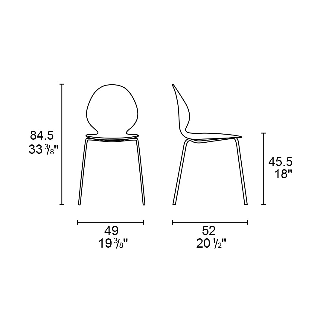 silla basil cuero y metal