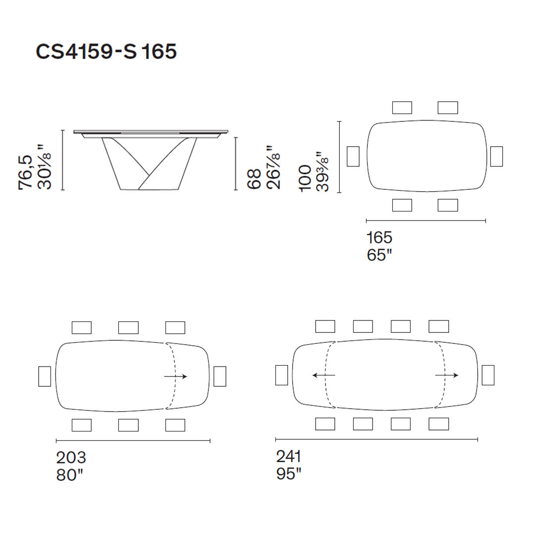 mesa extensible Calla S 165