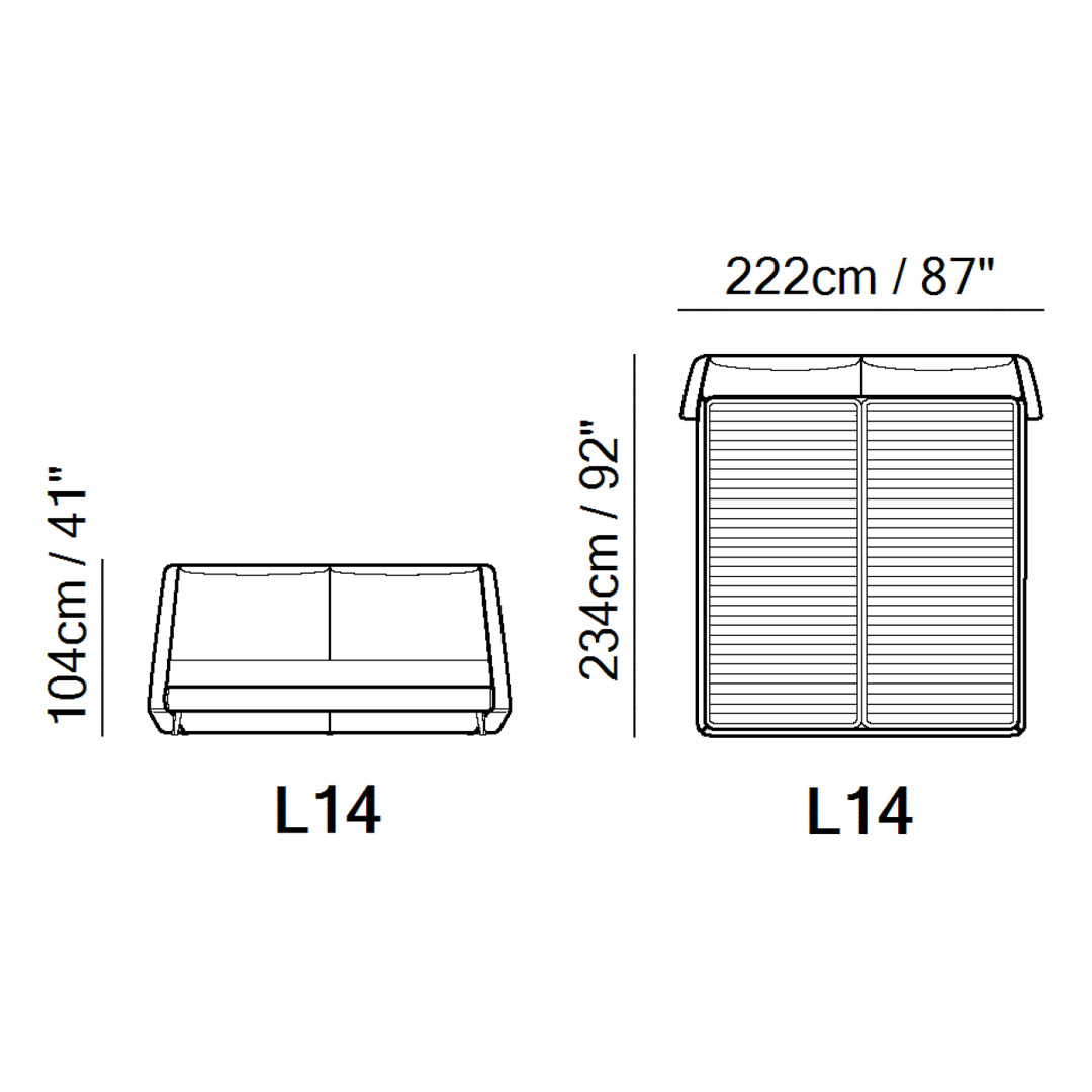 Cama Cuzco Natuzzi King Size piel Le mans rosa beige