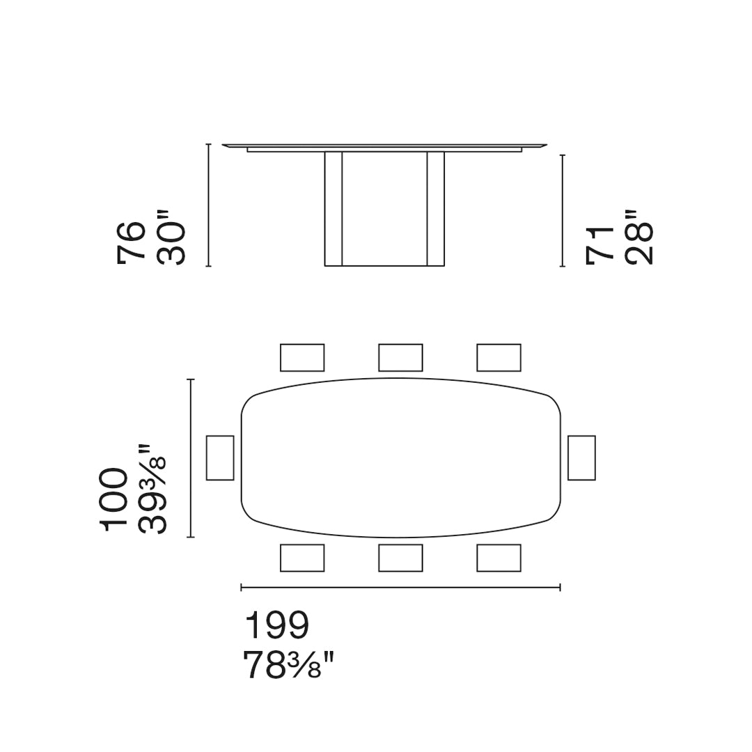 Mesa Yoroi fija FB 200 (inserto acanalado)