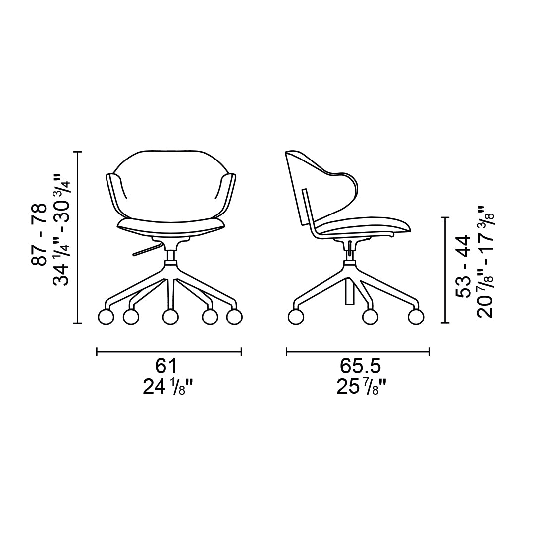 silla holly b/n con ruedas