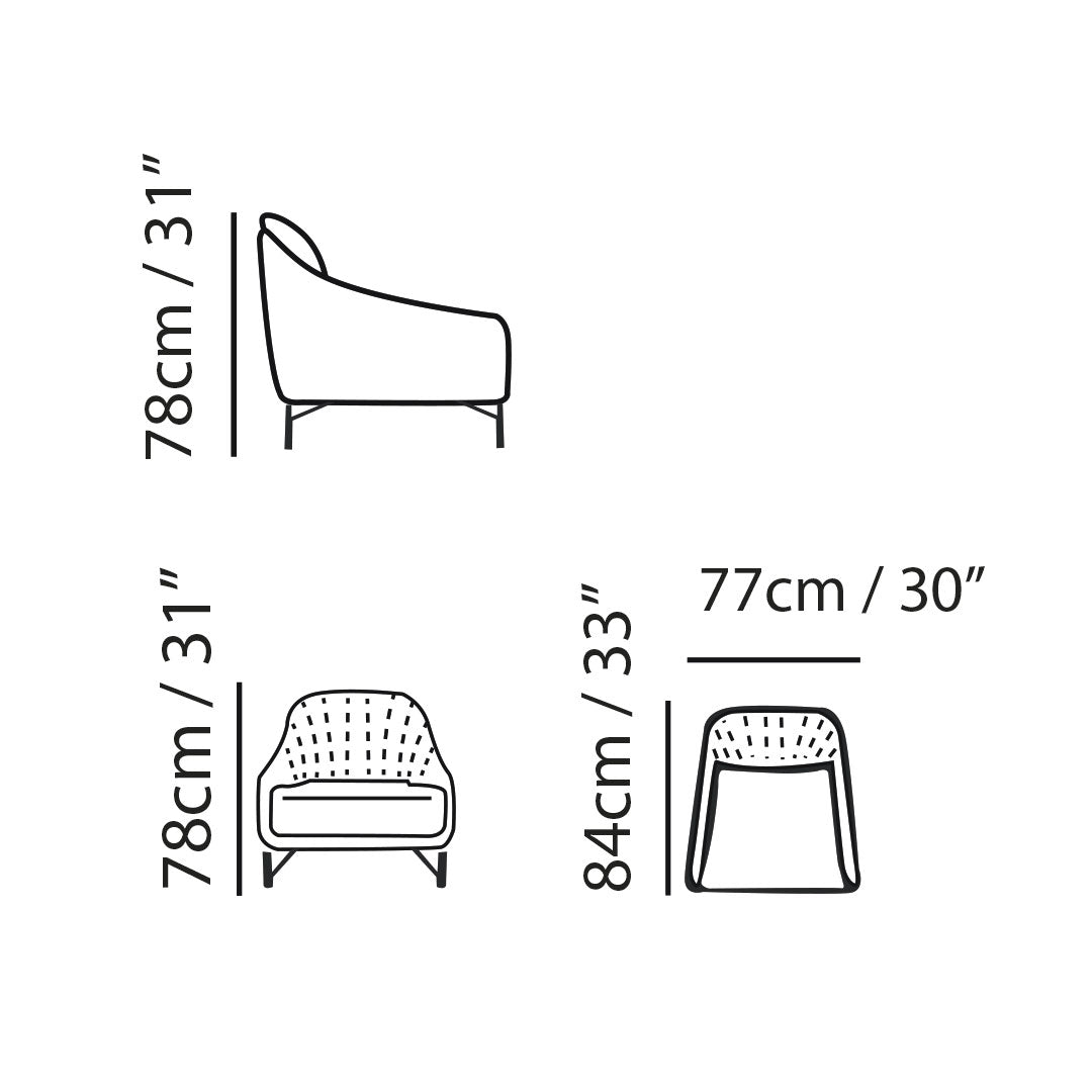 Sillón Felicita Natuzzi en terciopelo