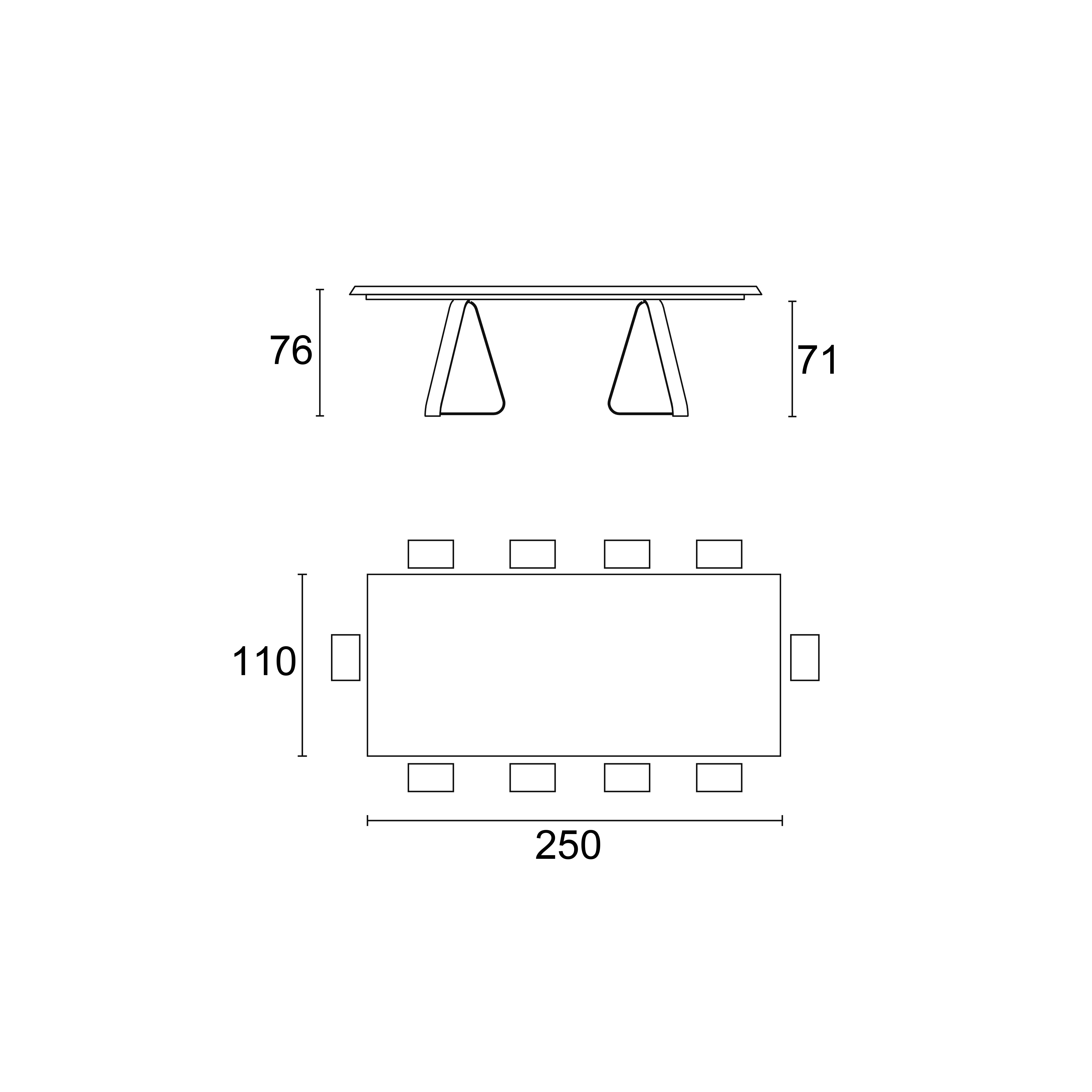 mesa sunshine fija rectangular FRW 250