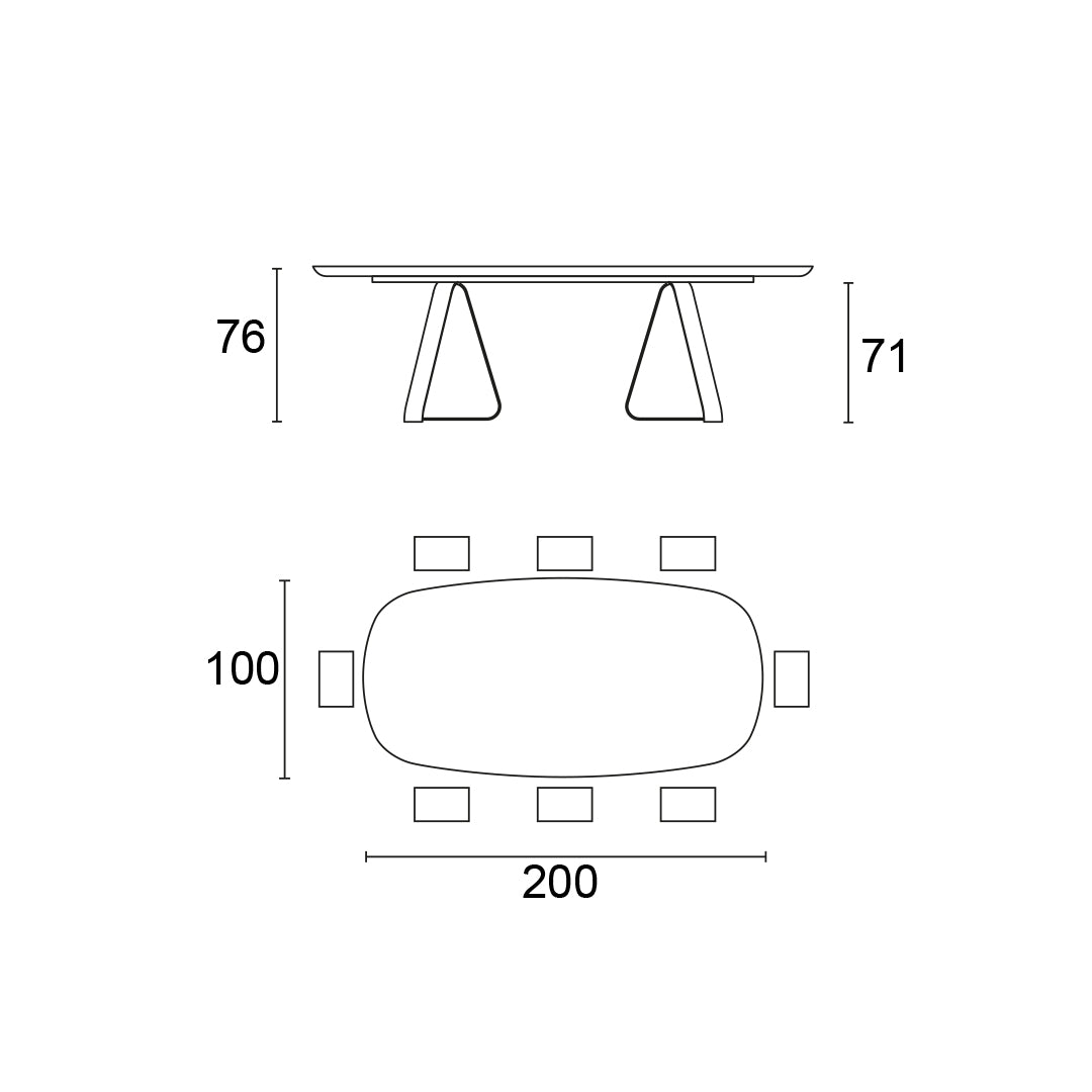 mesa sunshine fija con borde redondeado FSW 200