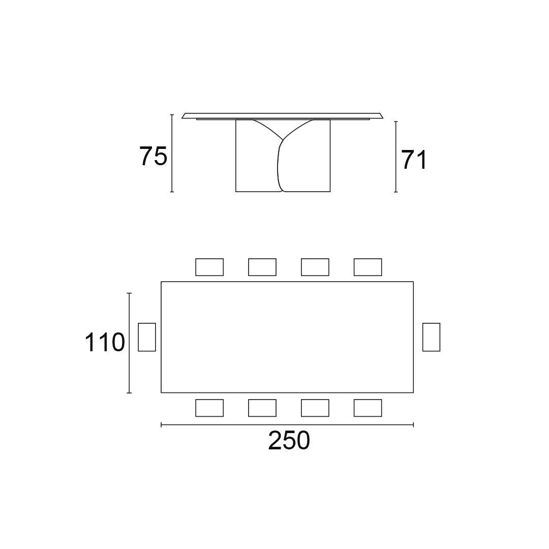 mesa twins fija rectangular FRW 250