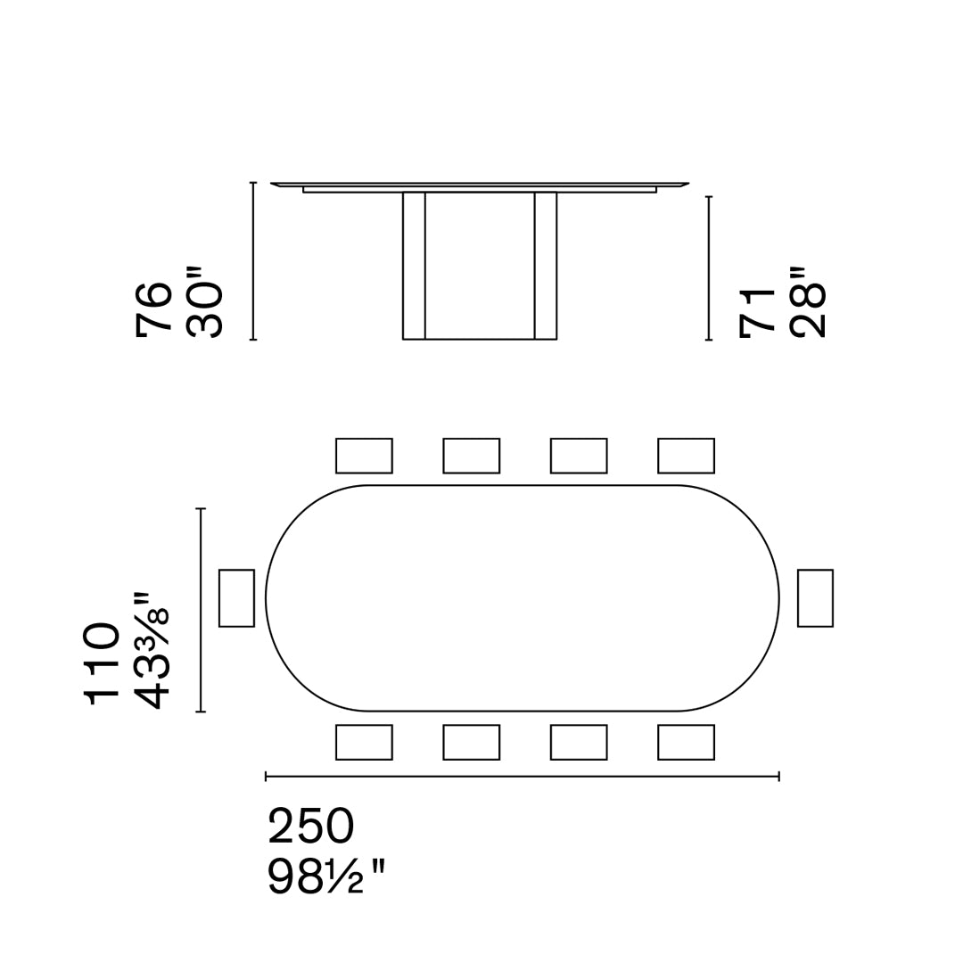 mesa yoroi fija FE 250 (inserto acanalado)