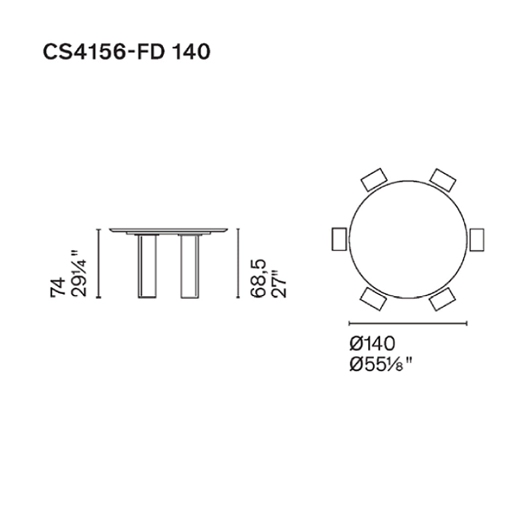 mesa Sandy circular fija fd-140