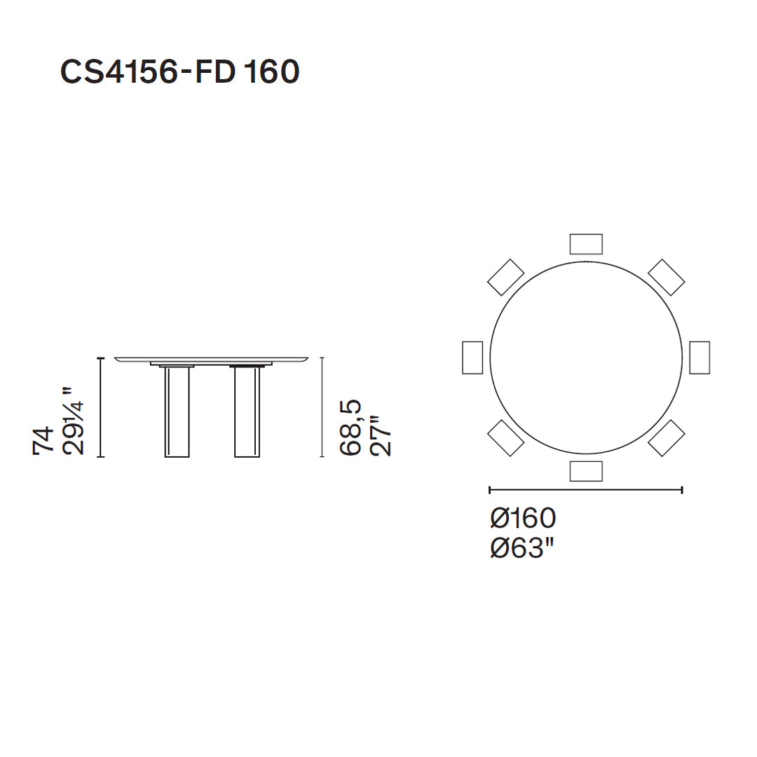 mesa Sandy circular fija fd-160