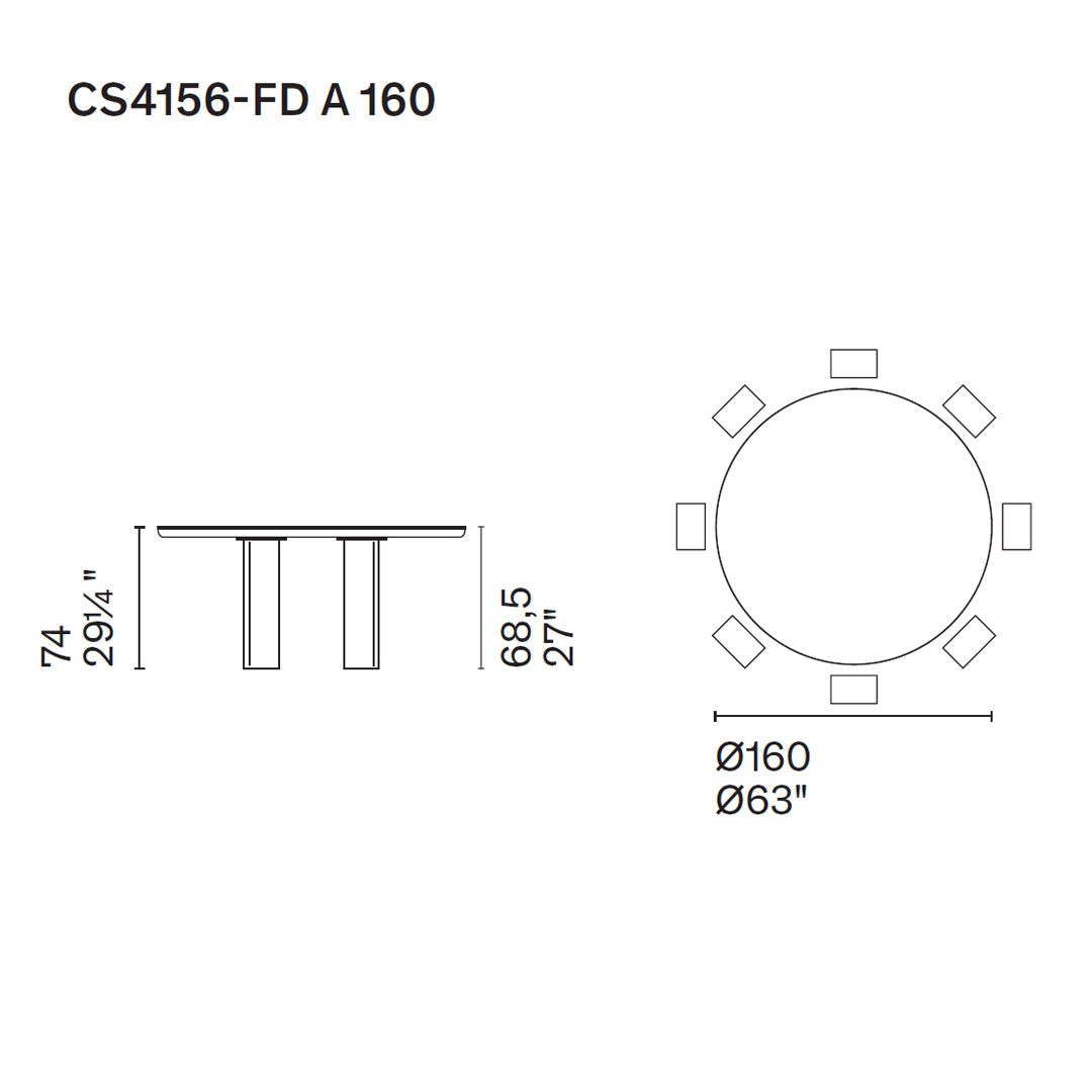 mesa Sandy circular fija FDA-160