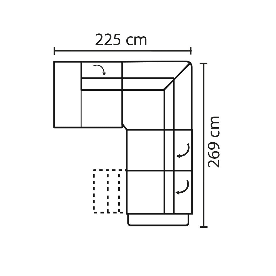 Esquinero izquierdo Curioso en tela minerva