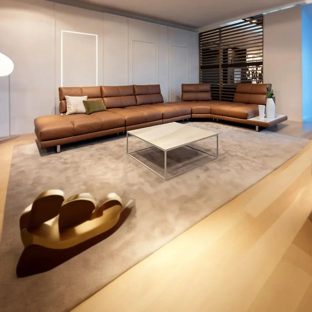 Esquinero Roma Piel Coñac. Muebles Italianos