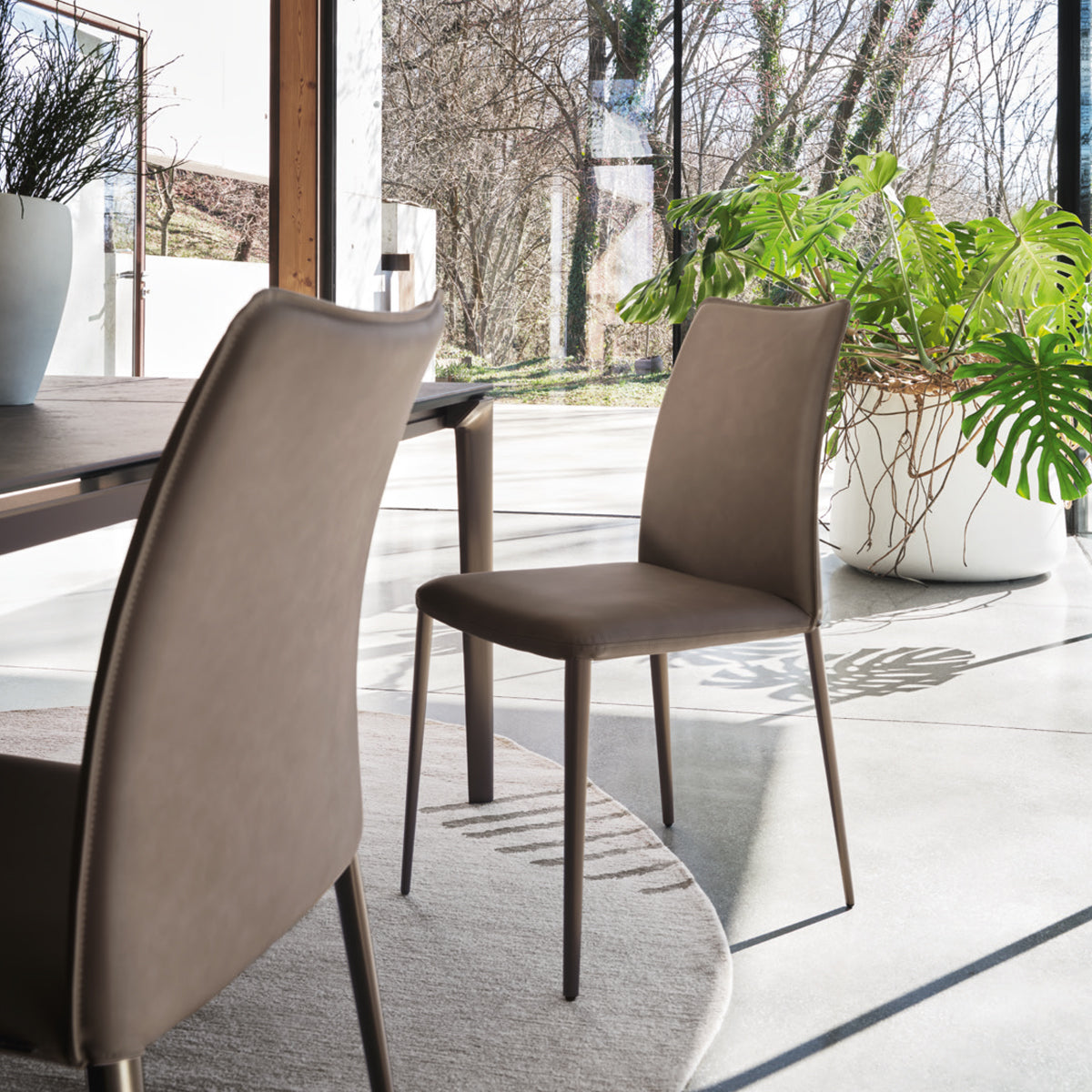 silla fay tipo piel de metal