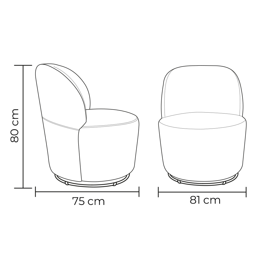 Sillón World giratorio en terciopelo