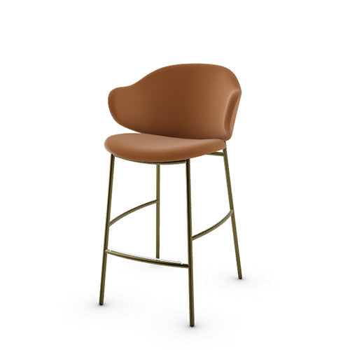 banco holly cuero y metal