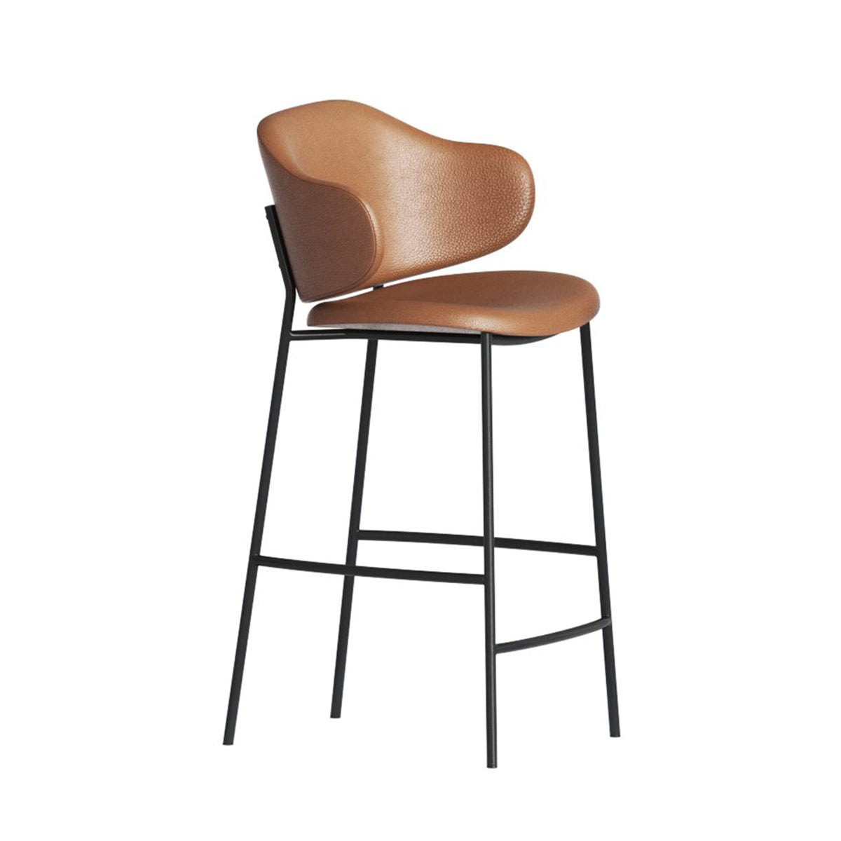 banco holly cuero y metal